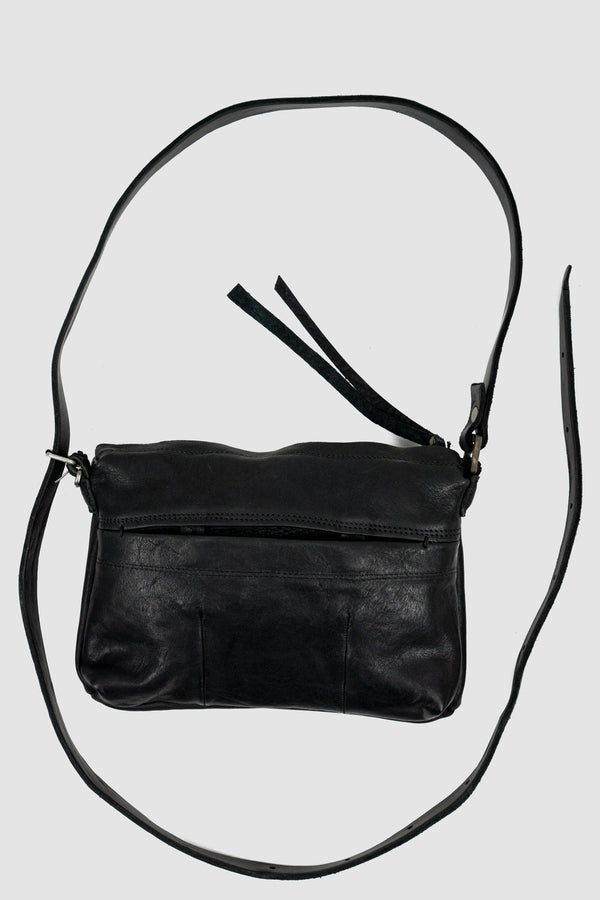 Item view of Black Essential Messenger Bag with vegetable tanned leather and Excella zipper, _0.HIDE