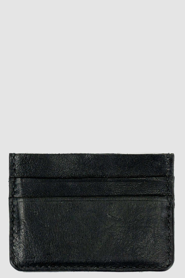Back view of Black Minimal Card Holder with vegetable tanned horse leather, _0.HIDE