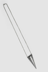 2819 Jewelry - back view of Brushed Fork-Cut Oxidized Silver Pendant