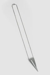 2819 Jewelry - full length view of Brushed Fork-Cut Oxidized Silver Pendant