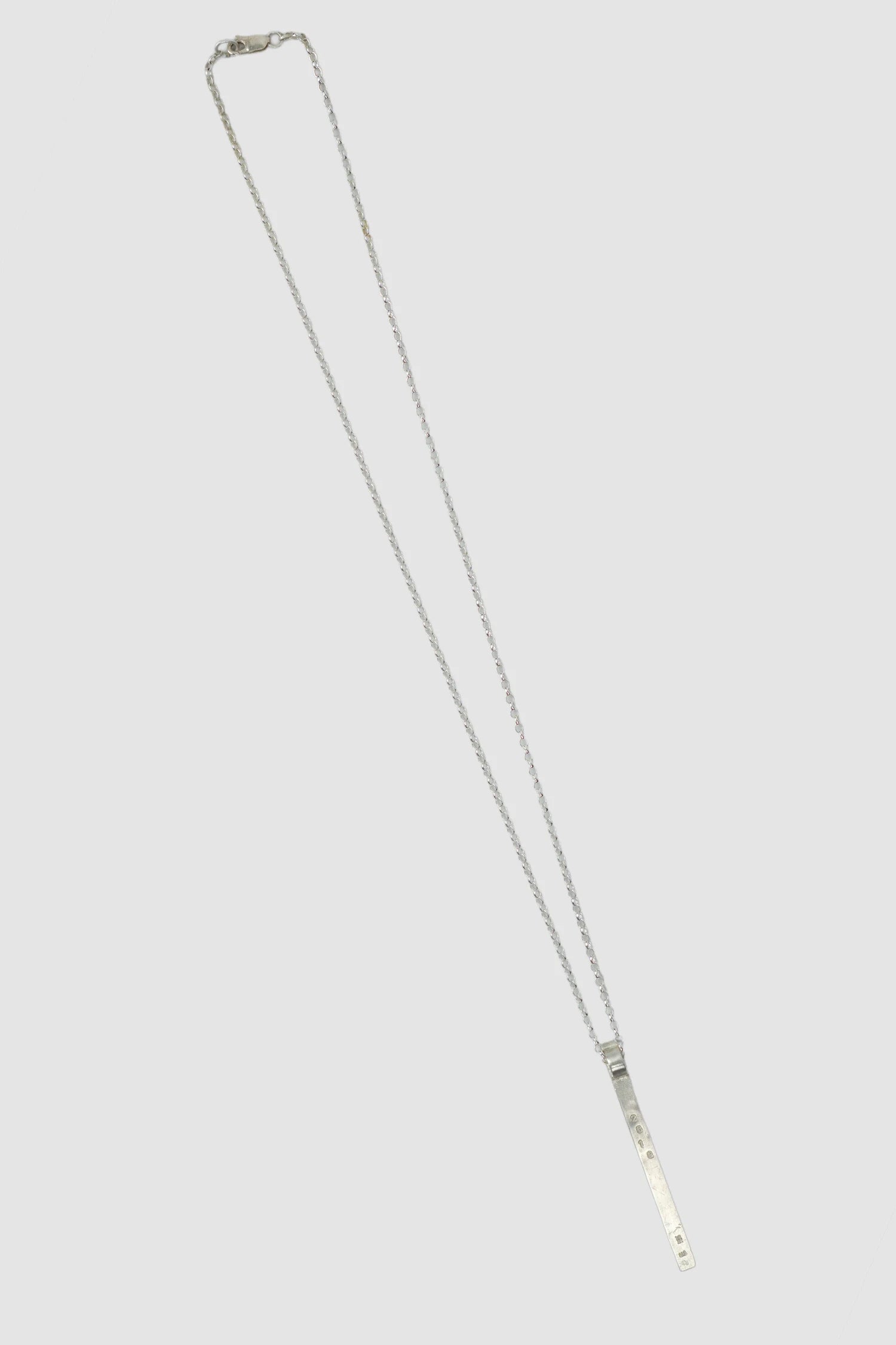 2819 Jewelry - Matte Brushed Sterling Silver Line Pendant item back full view