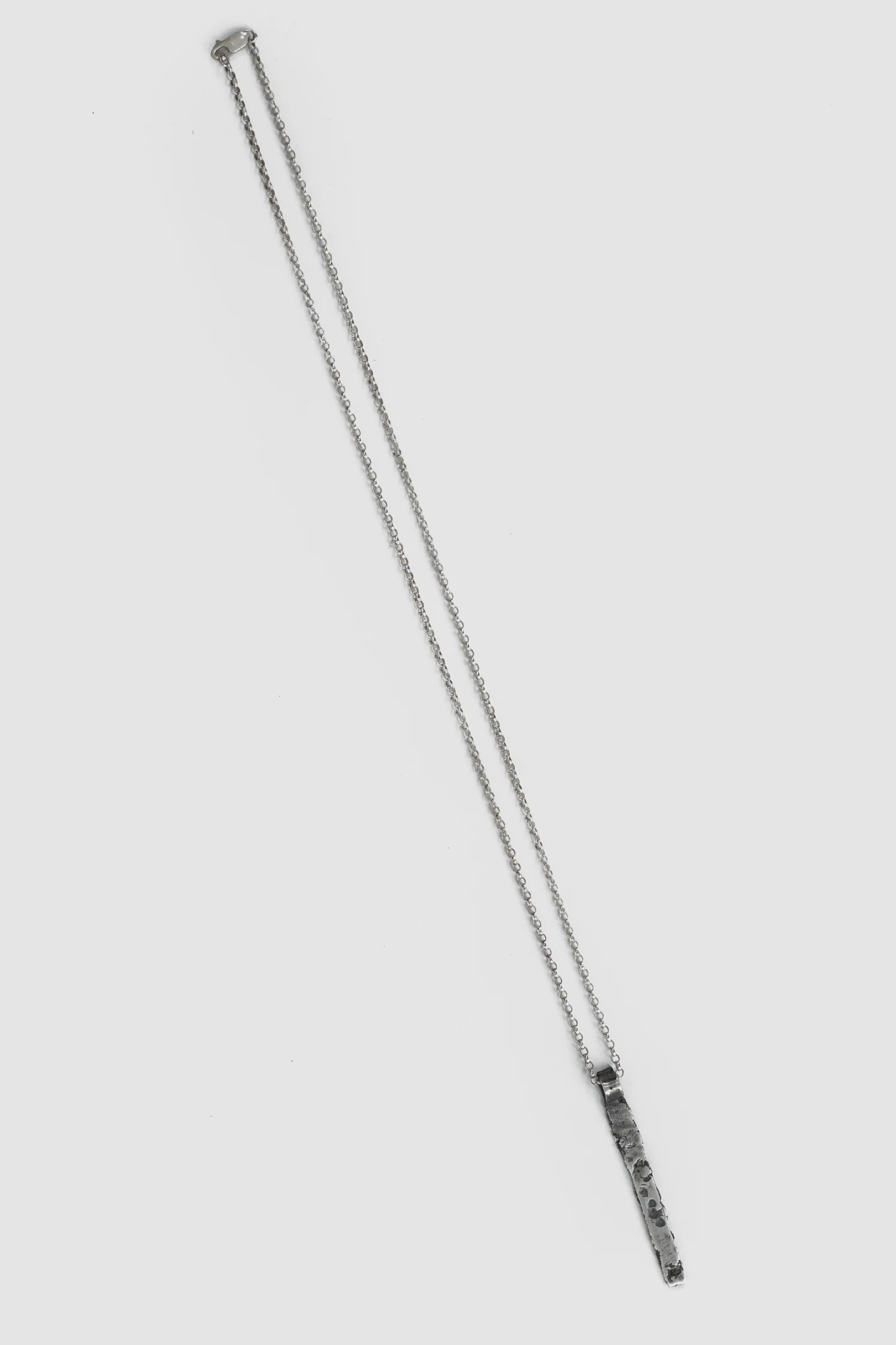 2819 Jewelry - back view of Melted Minimalistic Oxidized Silver Pendant