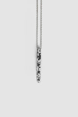 2819 Jewelry - front detail view of Melted Minimalistic Oxidized Silver Pendant