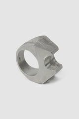 2819 Jewelry - stand alone Mercury-Inspired Brutalist Silver Ring