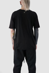 69 by Isaac Sellam - back view of Black Back Middle Seam Jersey Cotton T-Shirt