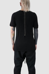 69 by Isaac Sellam - back view of Black Folded Double Layer Modal Raglan T-Shirt