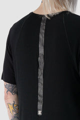 69 by Isaac Sellam - back detail view of Black Modal Blend Signature Scar Stitch T-Shirt