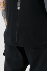 69 by Isaac Sellam - back hem view of Black Modal Blend Signature Scar Stitch T-Shirt