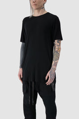 69 by Isaac Sellam - front side view of Black Modal Blend Signature Scar Stitch T-Shirt