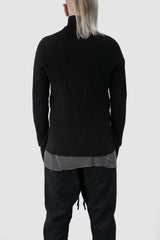 69 by Isaac Sellam - back view of Black Organic Cotton Blend Double Layer Stretch Sweat Jacket