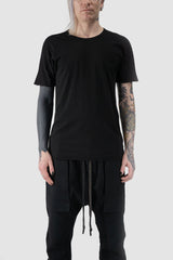 69 by Isaac Sellam - front view of Black Organic Cotton Scar Stitch T-Shirt