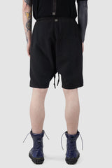 69 by Isaac Sellam - back view of Black Organic Cotton Zip Cargo Sweat Shorts