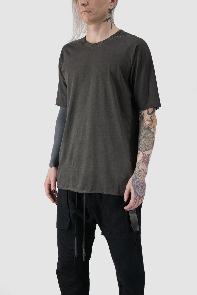 69 by Isaac Sellam - front side view of Grey Object Cold Dyed Jersey T-Shirt