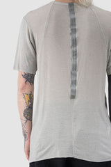 69 by Isaac Sellam - back detail view of Grey Anatomical Flat Lock Modal Blend T-Shirt