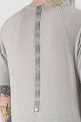 69 by Isaac Sellam - back detail view of Grey Anatomical Flat Lock Modal Blend T-Shirt