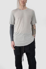 69 by Isaac Sellam - relaxed fit view of Grey Anatomical Flat Lock Modal Blend T-Shirt