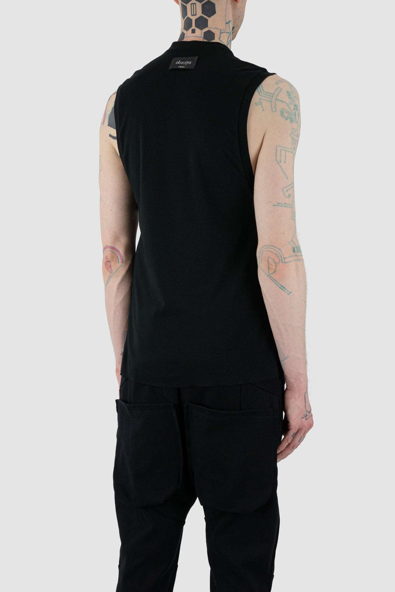 Back 2 view of Black Berlin Top for Men with relaxed fit and stretchy fabric, OBECTRA