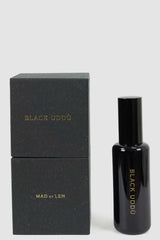 Mad et Len - both view of Black Uddu Scent Eau de Parfum from Permanent Collection comes in sealed recycled paper box.