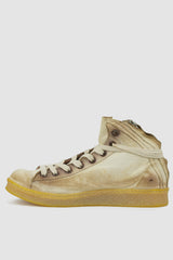 Culture of Brave - left view Chalk White mid top zipper leather sneaker for Men from the permanent Collection in ankle high.