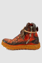 Culture of Brave - Men’s Red Melt Clash Lava Red Mid Sneaker item right inside view