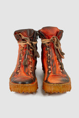 Culture of Brave - Men’s Red Melt Clash Lava Red Mid Sneaker pair front view