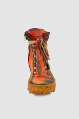 Culture of Brave - Men’s Red Melt Clash Lava Red Mid Sneaker left front view