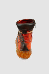 Culture of Brave - Men’s Red Melt Clash Lava Red Mid Sneaker left back view