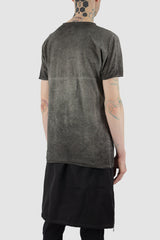 Culture of Brave - back view of grey object-dyed seamless organic cotton men's S/S T-shirt, Permanent Collection.