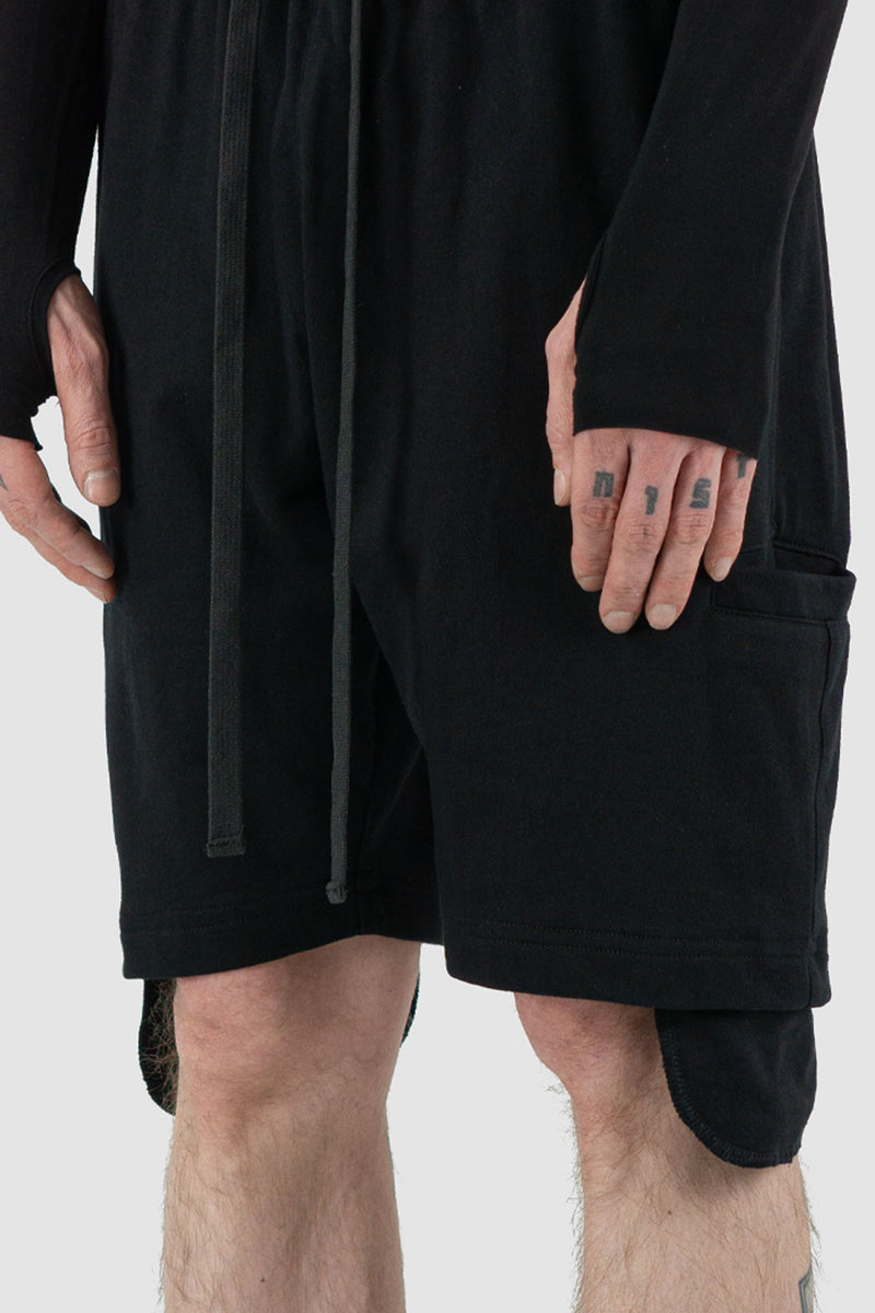 XCONCEPT Men's Black Shorts - SS24 Collection | 100% Cotton, Straight Fit, Two Types of Side Pockets, Elastic Waistband | Made in Bali