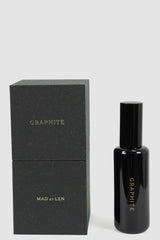 Mad et Len - front 2 view of Graphite Scent Eau de Parfum from the Permanent Collection comes in sealed recycled paper box.