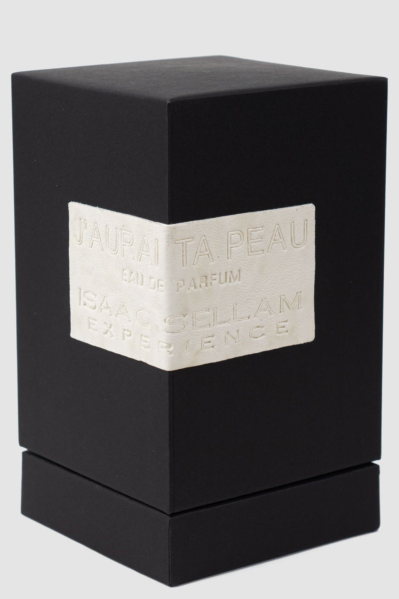 Isaac Sellam Experience Eau de Parfum 50ml J’AURAI TA PEAU box front view.