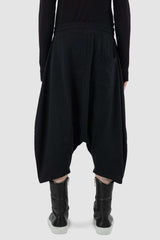 Back view of Black Cotton Shorts Line Pant with 100% cotton fabric, XCONCEPT