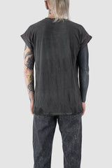 La Haine Inside us - back view of grey Degrade Object Dyed Cotton Stretch T-Shirt