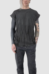 La Haine Inside us - relaxed fit view of grey Degrade Object Dyed Cotton Stretch T-Shirt