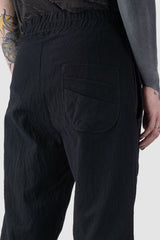 La Haine Inside us - pocket detail view of black Elastic Cotton Viscose Blend Trousers