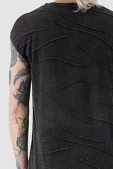 La Haine Inside us - back detail view of grey Irregular Object-Dyed Viscose Tank Top