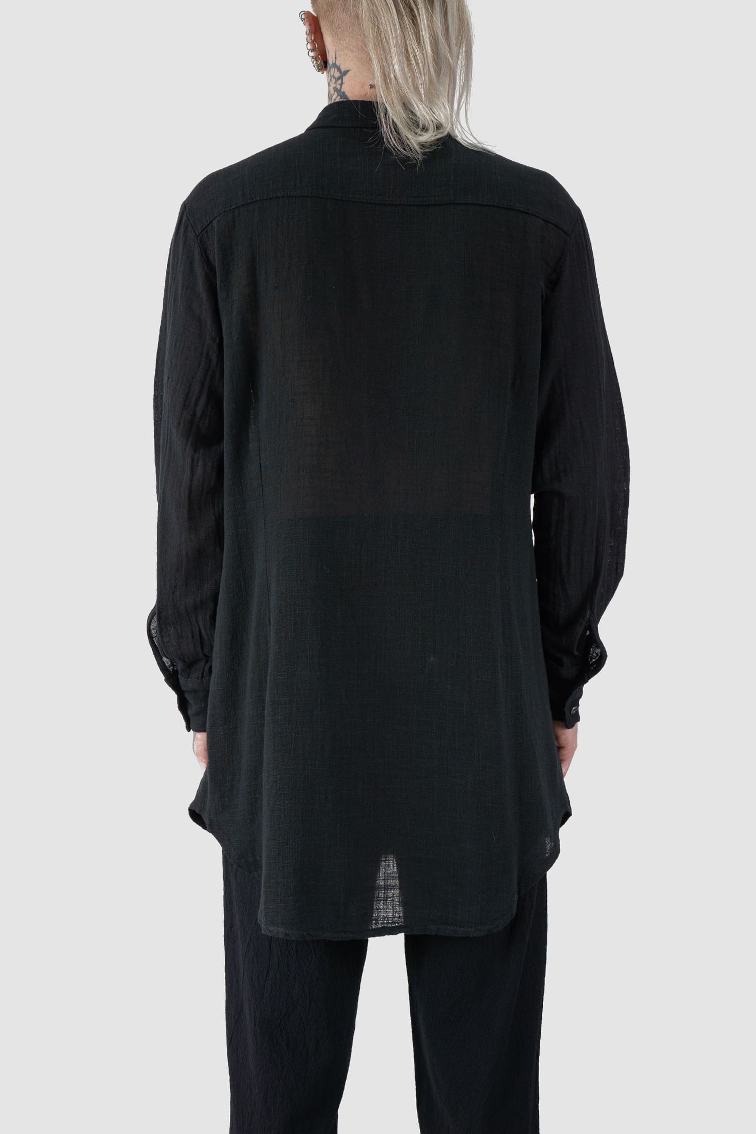 Long Lightweight Cotton Gauze Long Sleeve Shirt