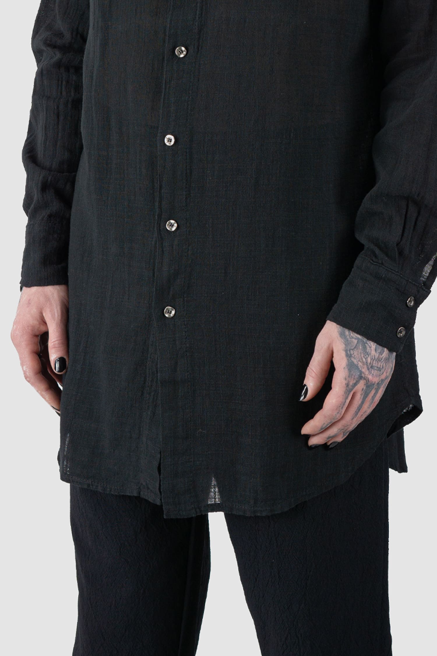 Long Lightweight Cotton Gauze Long Sleeve Shirt