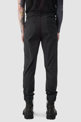 La Haine Inside us - back view of black Regular Slim Fit Cotton Poplin Trousers