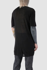 La Haine Inside us - back side view of black Regular Viscose Linen T-Shirt