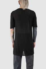 La Haine Inside us - back view of black Regular Viscose Linen T-Shirt