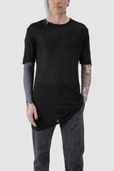 La Haine Inside us - relaxed fit view of black Regular Viscose Linen T-Shirt