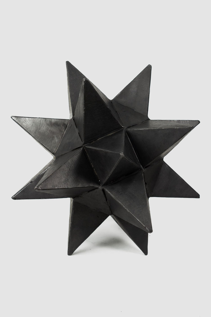 Burned Metal Icosahedron Sculpture - 32cm