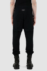 Obectra Studio - Back view of Black Cotton Luna Sweatpants with lower positioned back pockets, regular fit, Permanent Collection.