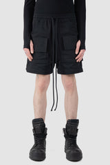 Ovnnie - short front view of the black Multifunctional Flared Pants NL12.