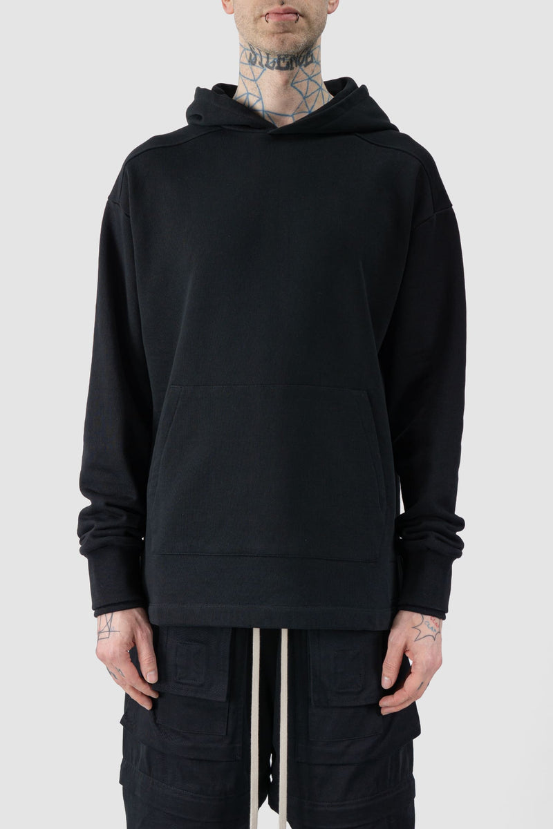 Ovnnie - front view of the black Organic Cotton Basic Hoodie.