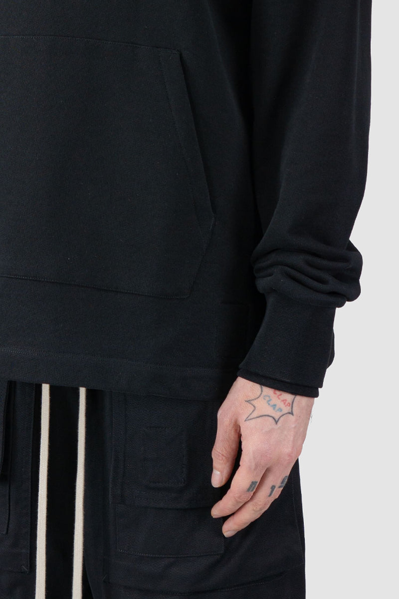 Ovnnie - cuff view of the black Organic Cotton Basic Hoodie.