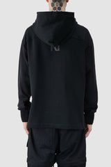 Ovnnie - back view of the black Organic Cotton Basic Hoodie.