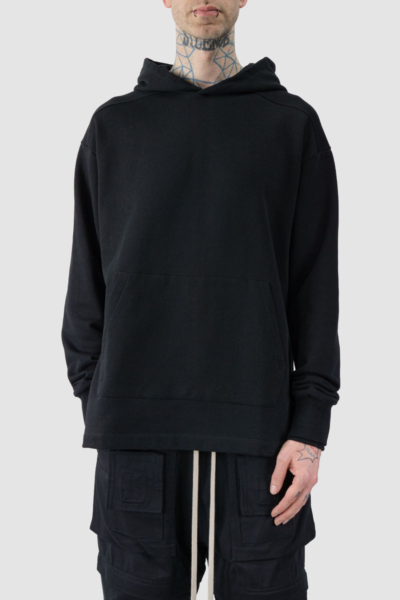 Ovnnie - relaxed view of the black Organic Cotton Basic Hoodie.