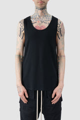 Ovnnie - front view of the black Organic Cotton Relaxed Tank Top.